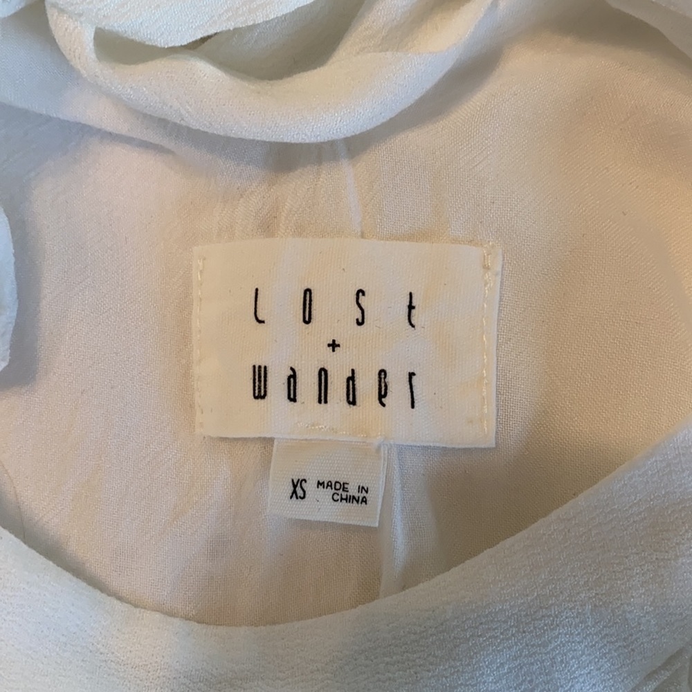 Lost and Wander off white dress size XS 100% rayon - Picture 7 of 12